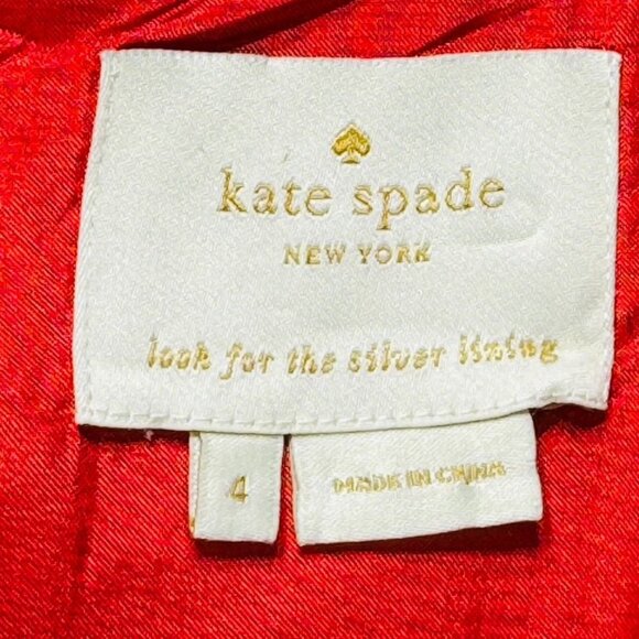 KATE SPADE Women's Polyester Red Mini Short Sleeve Breathable Comfortable Size 4 - Picture 12 of 14